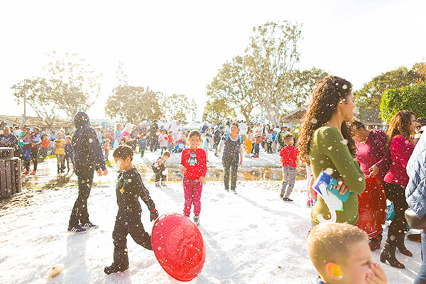 kids playing in snow