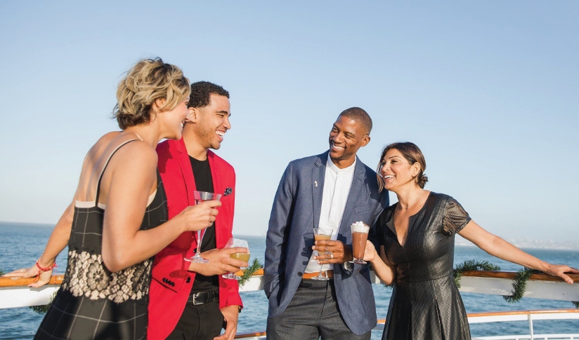 two couples celebrating