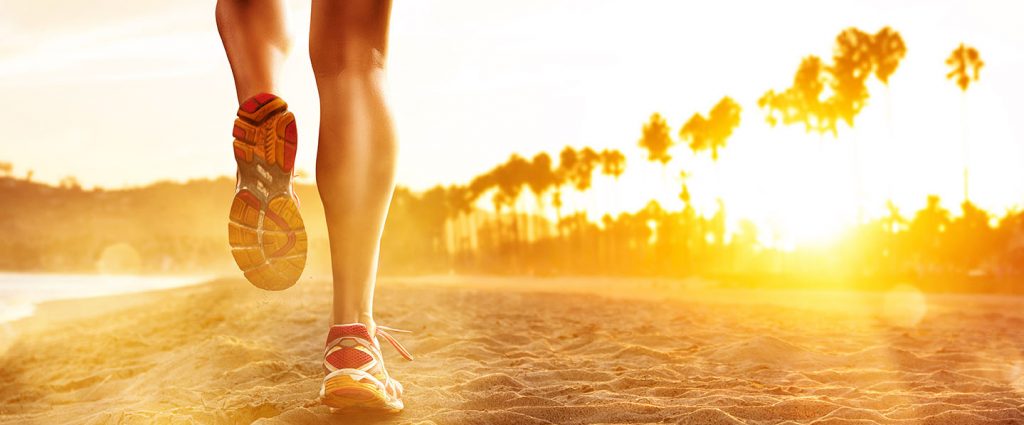 running on the beach