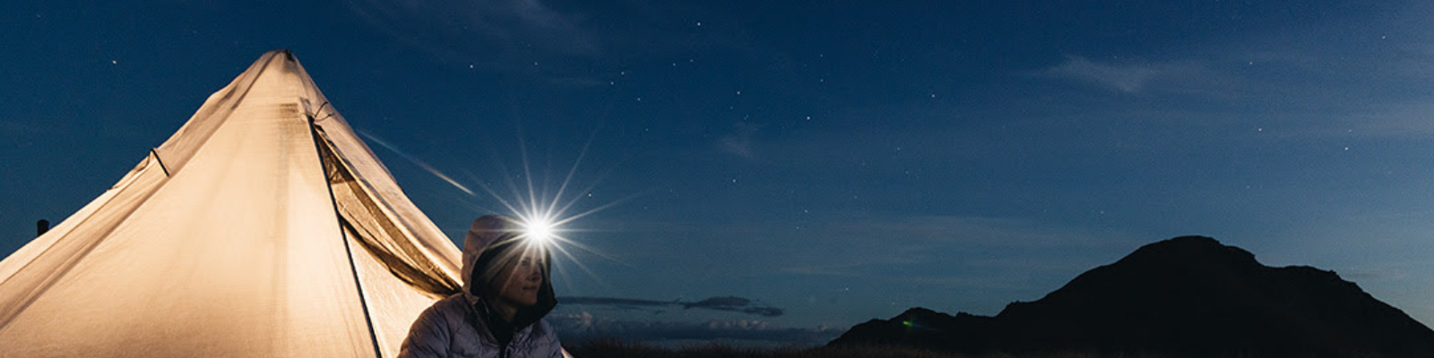 ultralight dyneema tent at night